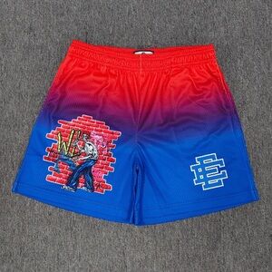 Eric Emanuel Red to Blue Gradient Graphic Basketball Shorts